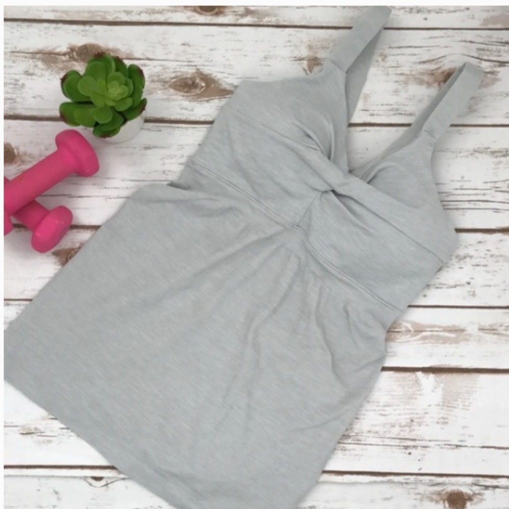 Athleta Grey Twist Front Intertwine Tank M